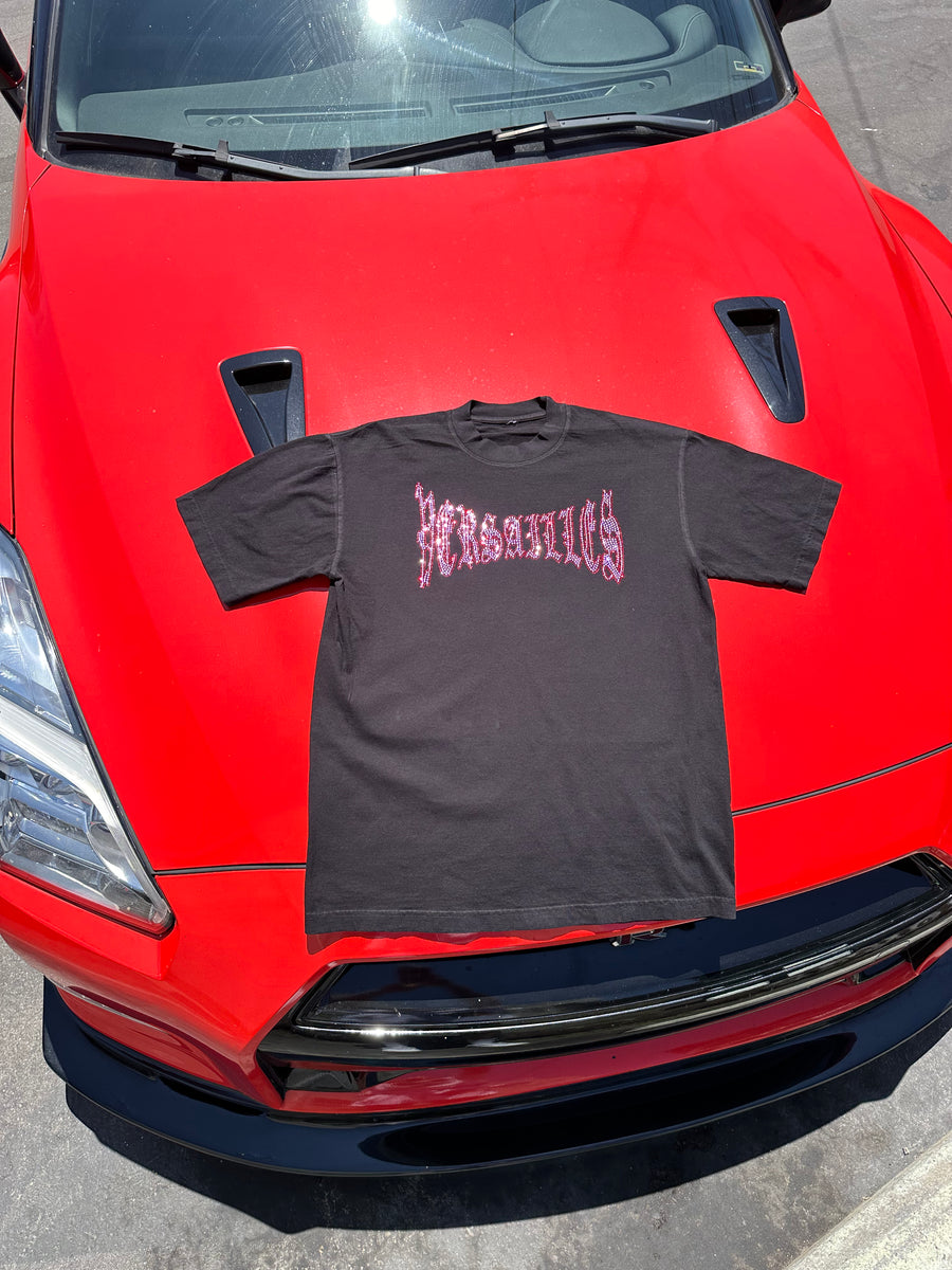 Versailles Pink Rhinestone Old English T-Shirt