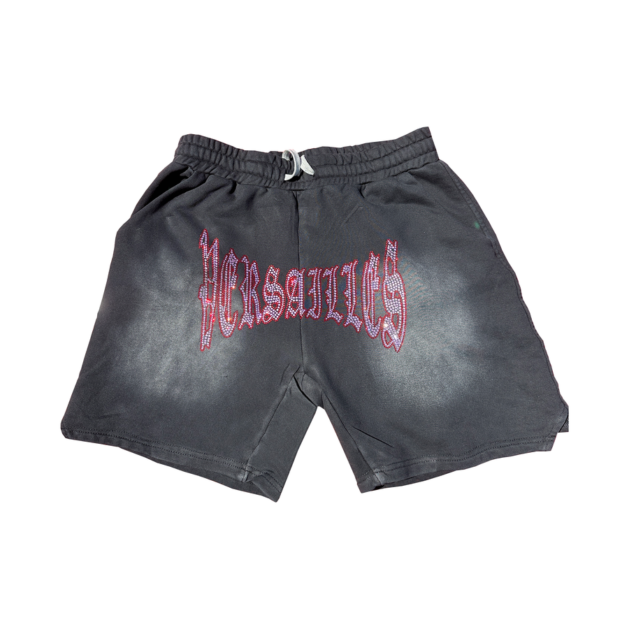 Versailles Pink Rhinestone Sweat Shorts