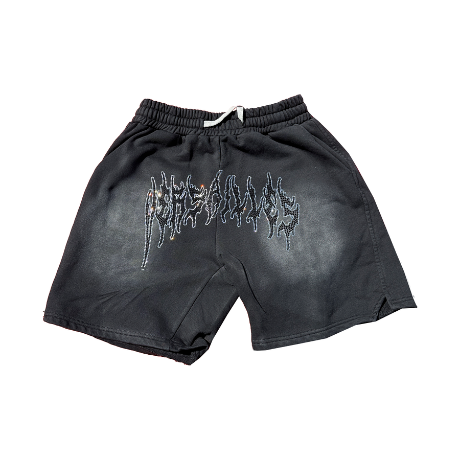 Versailles Heavy Metal Rhinestone Sweat Shorts