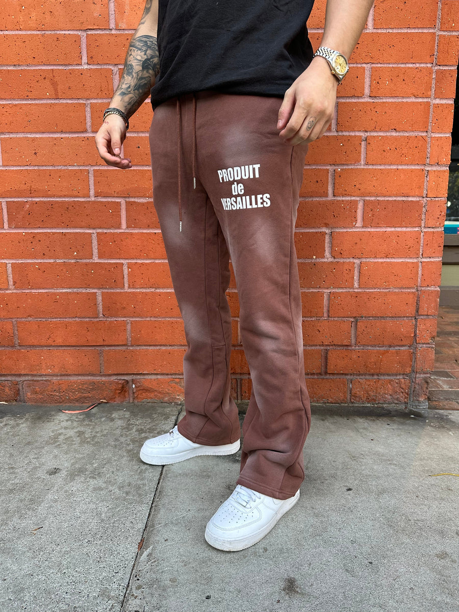 Versailles Flared Brown Sweat Pants - VERSAILLES