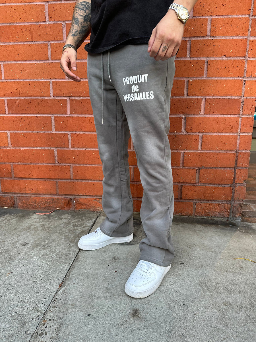 Versailles Flared Dark Grey Sweat Pants - VERSAILLES