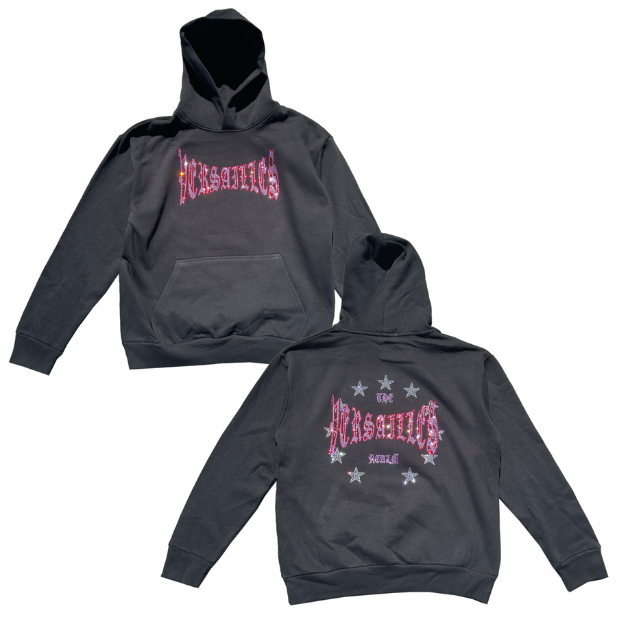 'The Versailles Realm' Pink Rhinestone Versailles Urban Hoodie - VERSAILLES