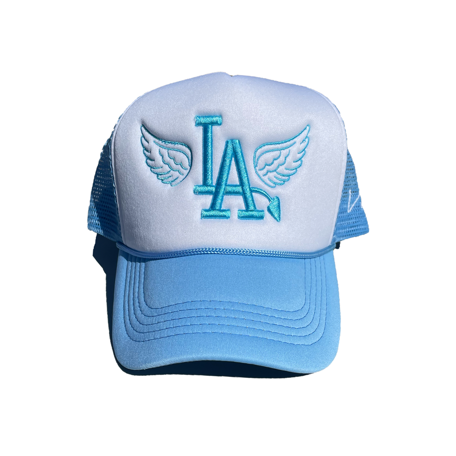 Versailles Half Saint LA Baby Blue Trucker Hat - VERSAILLES