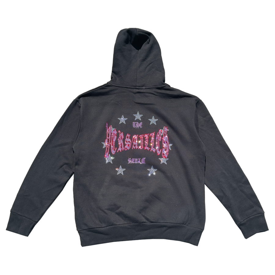 'The Versailles Realm' Pink Rhinestone Versailles Urban Hoodie - VERSAILLES