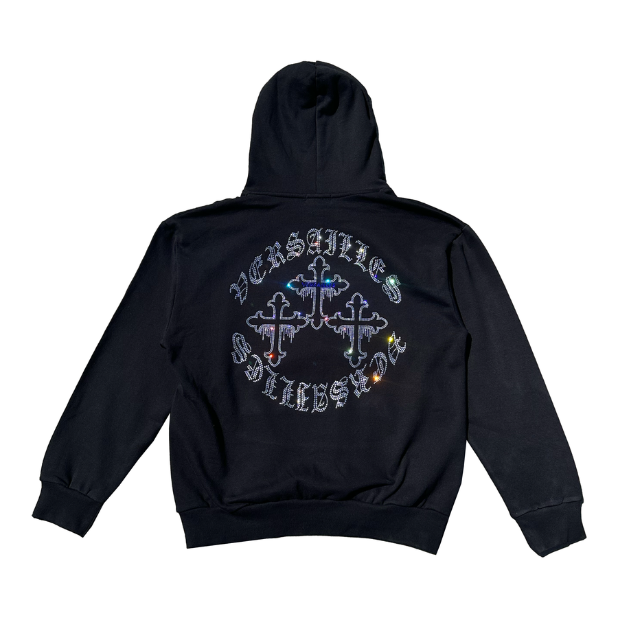 Versailles Rhinestone Motion Cross Urban Hoodie - VERSAILLES