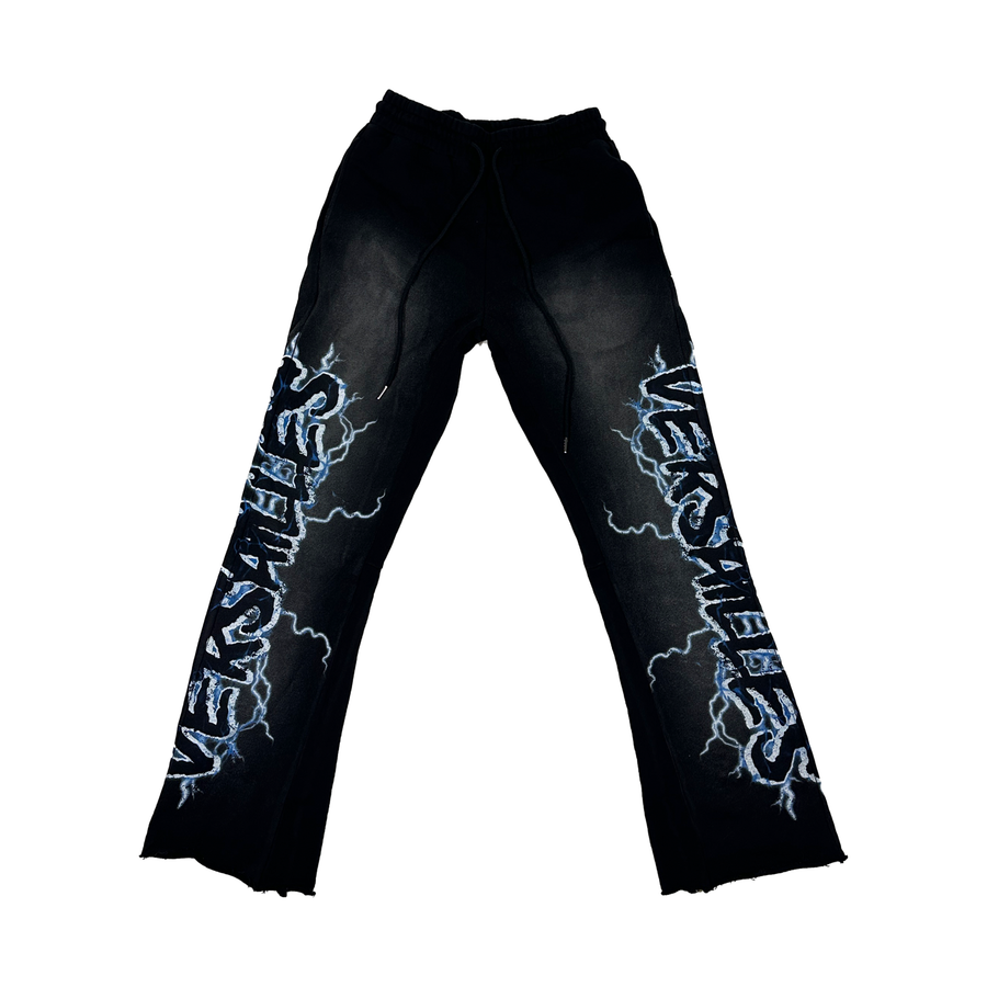 Versailles Vintage Flared Acid Black Sweatpants