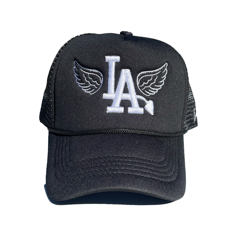 Versailles Half Saint LA Black Trucker Hat - VERSAILLES