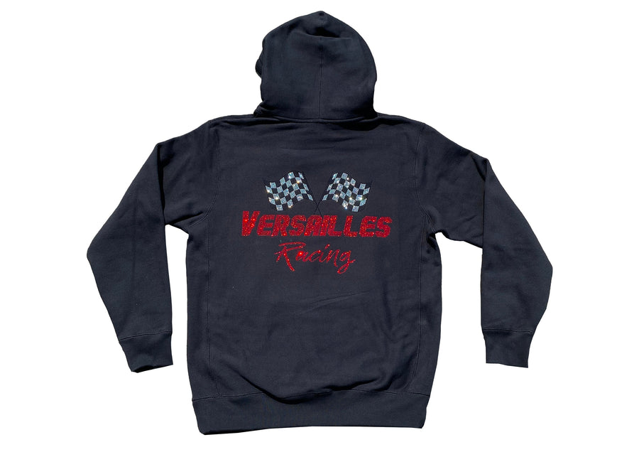 Versailles Rhinestone Racing Black Hoodie - VERSAILLES