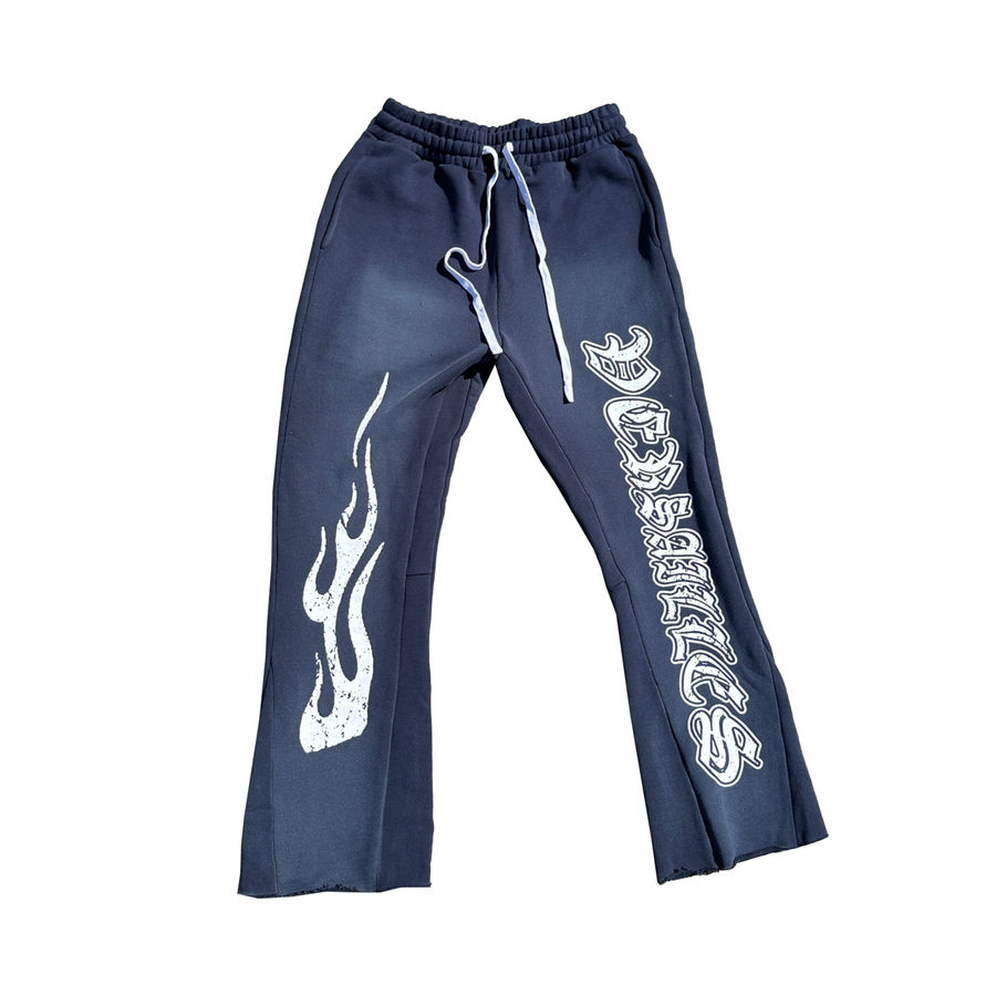 Versailles Acid Wash Flared Sweatpants - VERSAILLES