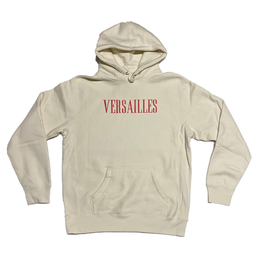 Versailles Rhinestone Barbed Wire Smiley Face Bone White Hoodie - VERSAILLES