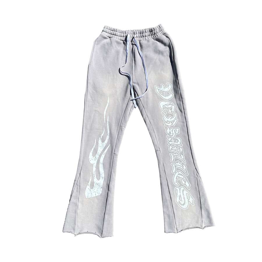 Versailles Acid Wash Flared Sweatpants - VERSAILLES