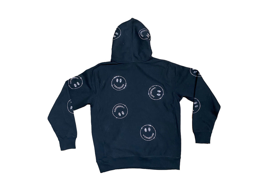 Versailles All Over Print Smiley Face Rhinestone Hoodie - VERSAILLES