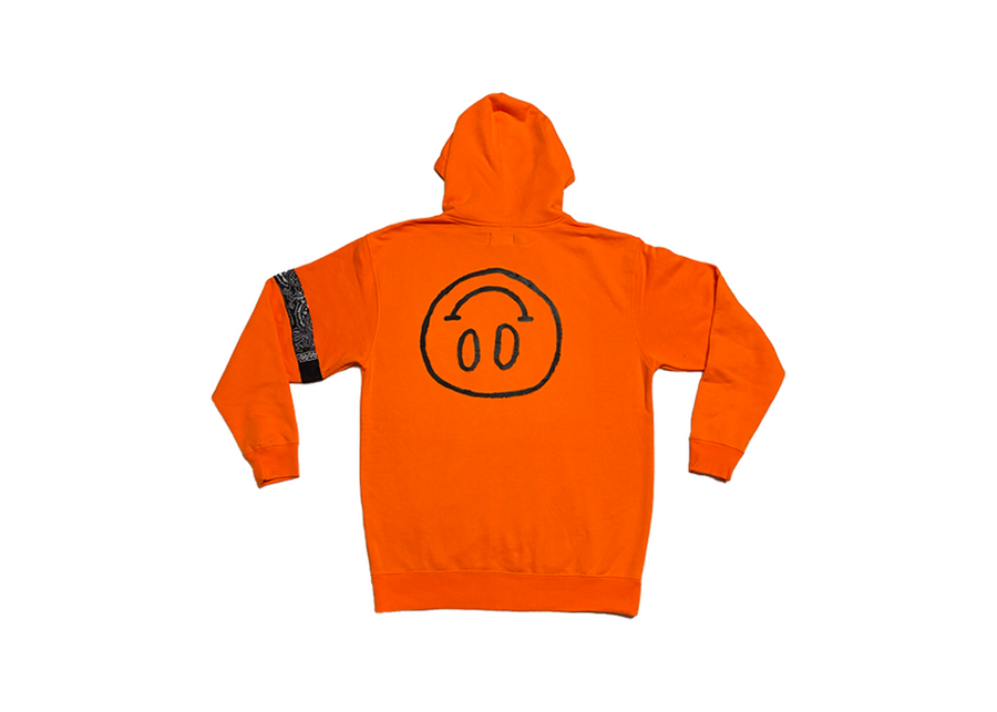 Versailles black logo on orange hoodie - VERSAILLES