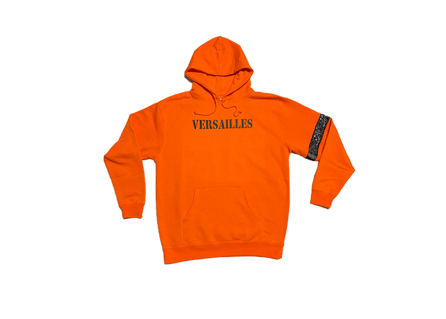 Versailles black logo on orange hoodie - VERSAILLES