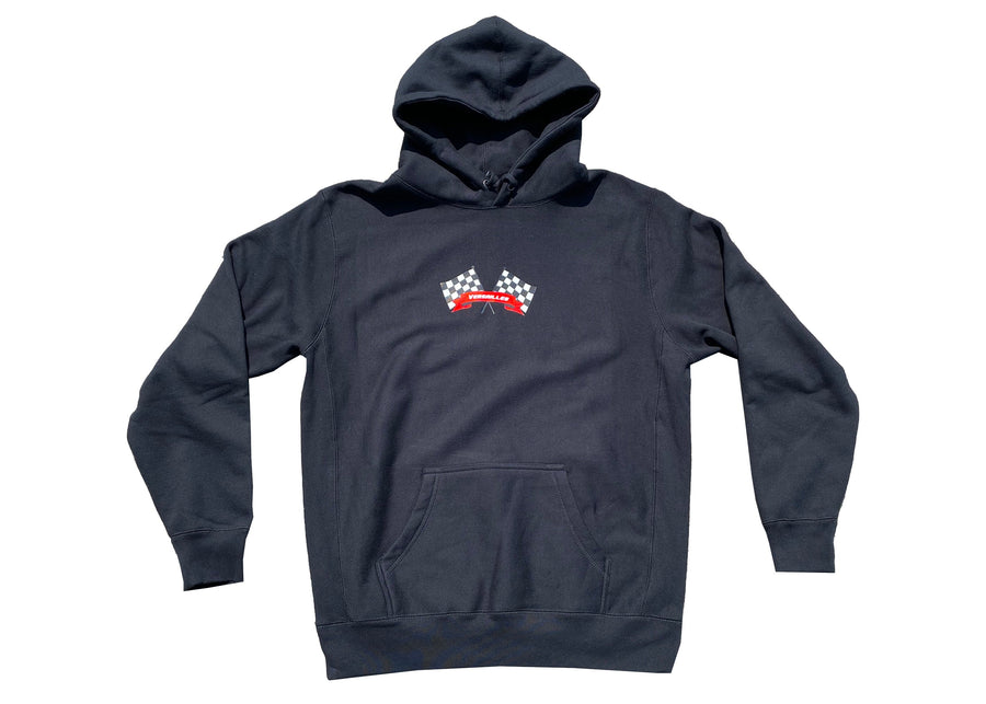 Versailles Rhinestone Racing Black Hoodie - VERSAILLES