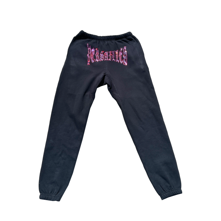 'The Versailles Realm' Pink Rhinestone Versailles Sweatpants - VERSAILLES